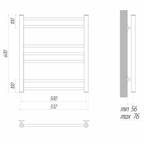 Полотенцесушитель электрический Lemark Ursus LM72607E 50х60 см левый/правый - фото 2