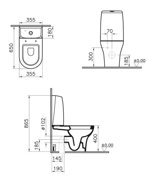 Унитаз с бачком VitrA Zentrum 9012B003-7200 - фото 2