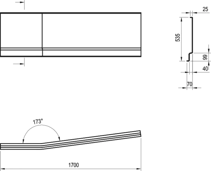 Передняя панель для ванны, левый вариант, Ravak BeHappy II 170, в наличии index_2 - фото 6