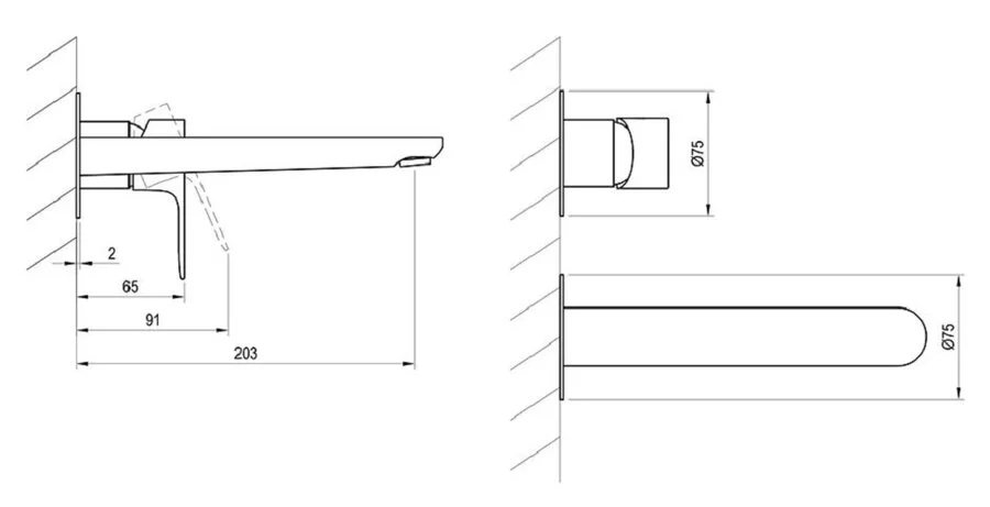 Смеситель для раковины Ravak Eleganta X070 встраиваемый - фото 2