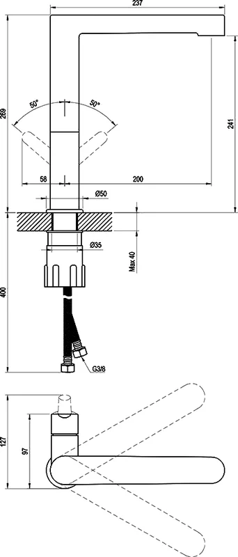 Смеситель для кухни Ravak Puri X0701 без донного клапана - фото 4