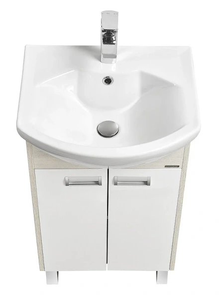 Тумба под раковину напольная Акватон Бекка 50 см белая/дуб сомерсет, современная, hi-tech - фото 3