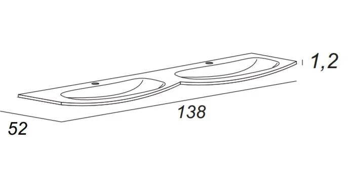 Раковина мебельная Cezares 138 см из искусственного мрамора, в наличии - фото 2