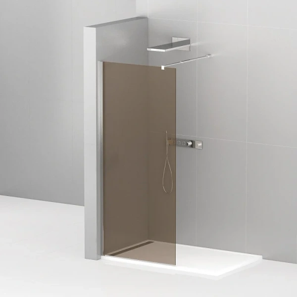 Душевая перегородка Cezares Liberta 90 см профиль хром стекло бронза - фото 1