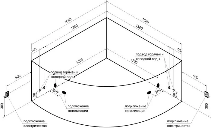 Ванна акриловая Радомир Филадельфия 1-01-0-0-1-042 168 х 168 см, без гидромассажа - фото 5