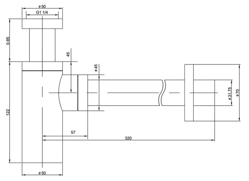 Сифон для раковины Timo золото матовое - фото 2
