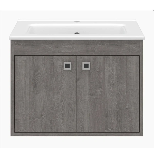 Тумба под раковину подвесная Misty Пайн 60 см дуб уайт-ривер - фото 1