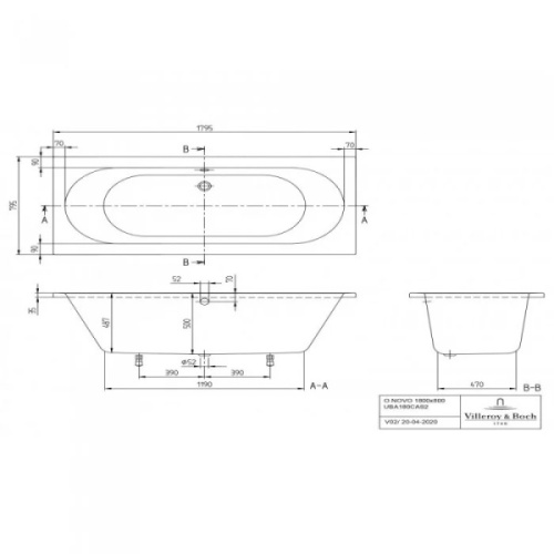 Акриловая ванна Villeroy & Boch O.Novo UBA180CAS2 - фото 2