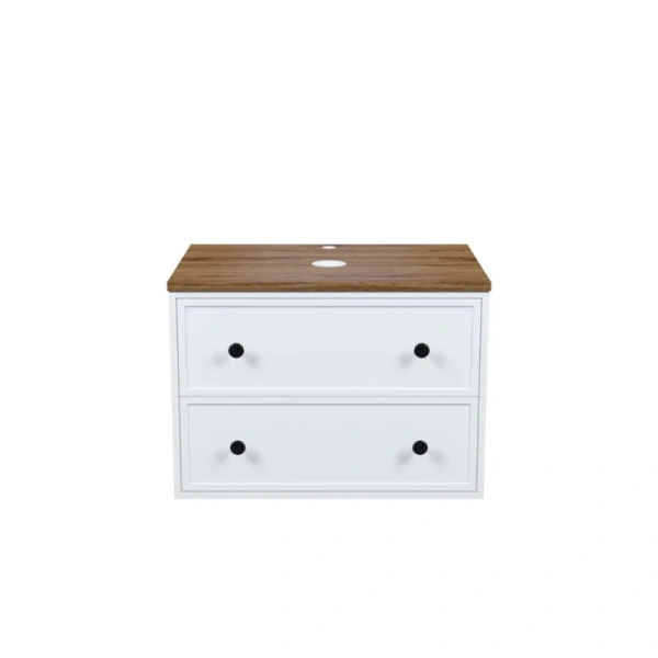 Тумба под раковину подвесная IDDIS Torr 70 см белая/макадамия орех