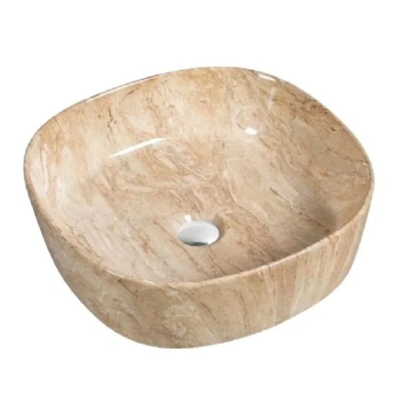 Раковина SantiLine 44 см коричневый мрамор - фото 1