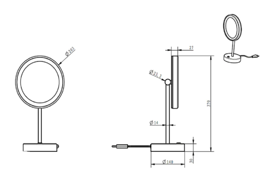 Зеркало с подсветкой Art & Max косметическое, хром, в наличии - фото 2