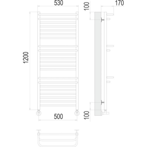 Полотенцесушитель водяной Terminus Орион П22 500x1200 хром - фото 3