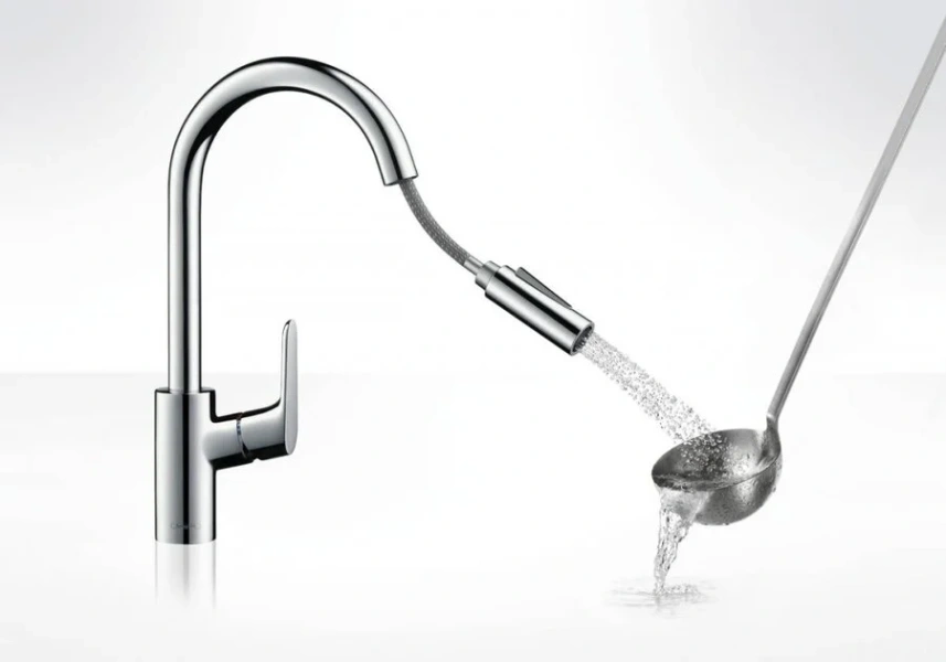 Смеситель для кухни Hansgrohe Focus с выдвижным изливом, хром - фото 3