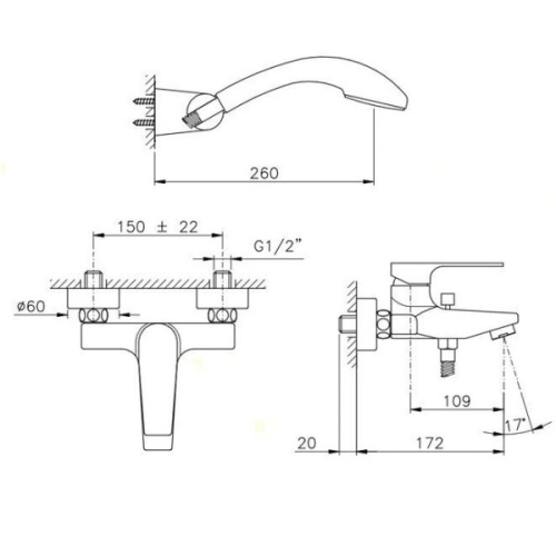 Смеситель для ванны Nicolazzi Jungfrau 3101 - фото 4
