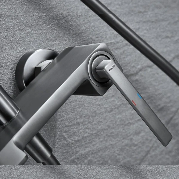 Душевая стойка Black&White Universe оружейная сталь, рычажные - фото 6