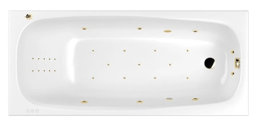 Ванна гидромассажная Whitecross Layla 170 x 75 см, ULTRA NANO, золото, белый, 0102.170075.100.ULTRANANO.GL - фото 1