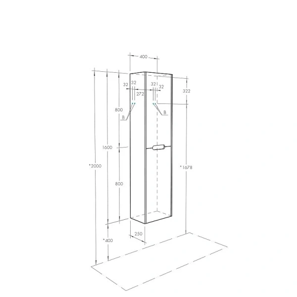 Шкаф-пенал подвесной Акватон Оливия 40 см белый матовый, в наличии - фото 2