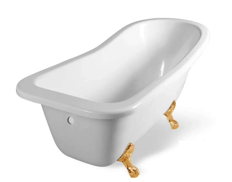 Ванна из литьевого мрамора Эстет Царская 150x73 см белая глянцевая