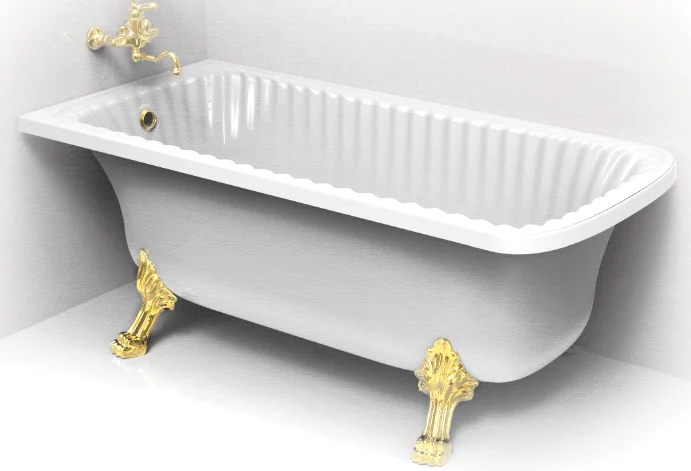 Ванна из искусственного камня Migliore Olivia Angolare 174х80 см фурнитура золото - фото 4