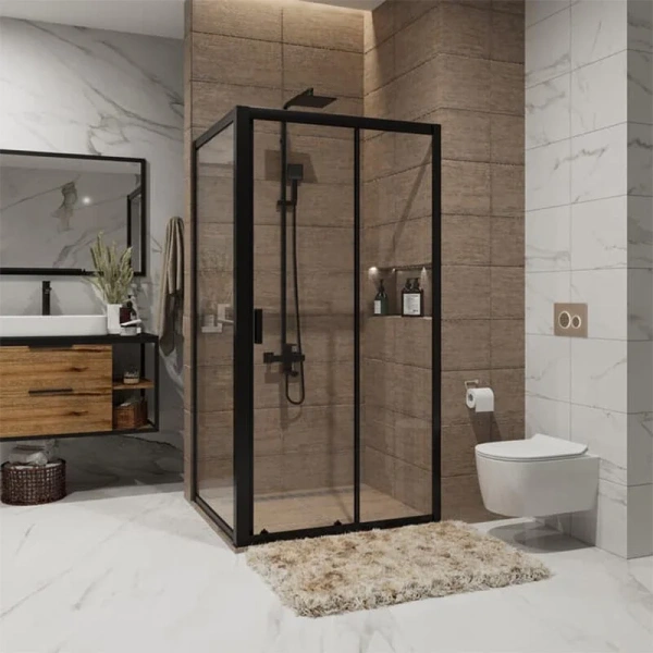 Душевой уголок Niagara Nova 120x80 см порфиль черный, современные, hi-tech - фото 3