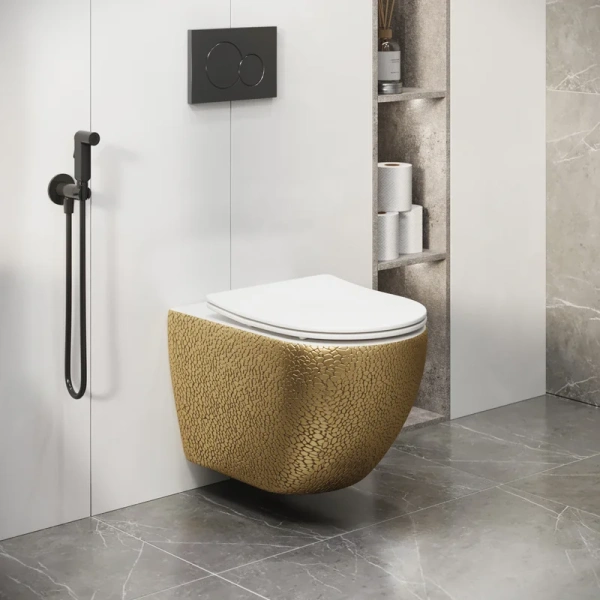 Унитаз подвесной Grossman Color золото/белый, подвесные, встраиваемые - фото 2