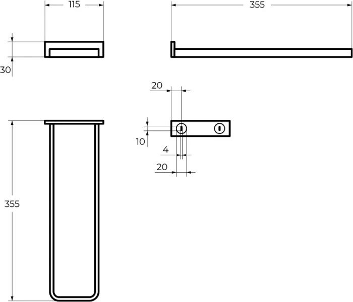 Полотенцедержатель Cezares Maxima хром - фото 2