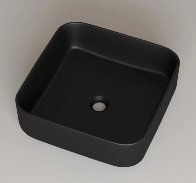 Раковина IDDIS Bridge 39 см черная, маленькие, в форме чаши, квадратная - фото 5