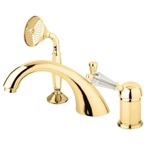 Смеситель для ванны Cezares Vintage золото 24 карат ручка с кристаллами Swarovski - фото 1