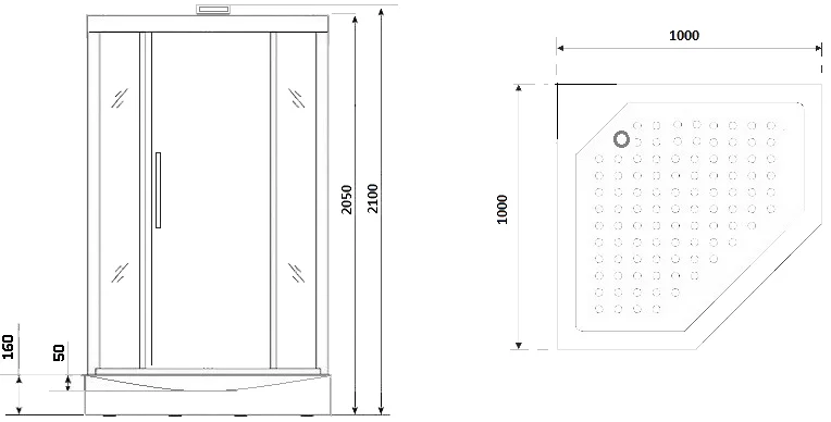 Душевая кабина Niagara Luxe 100х100 см золото, стеклянные, прозрачные - фото 7