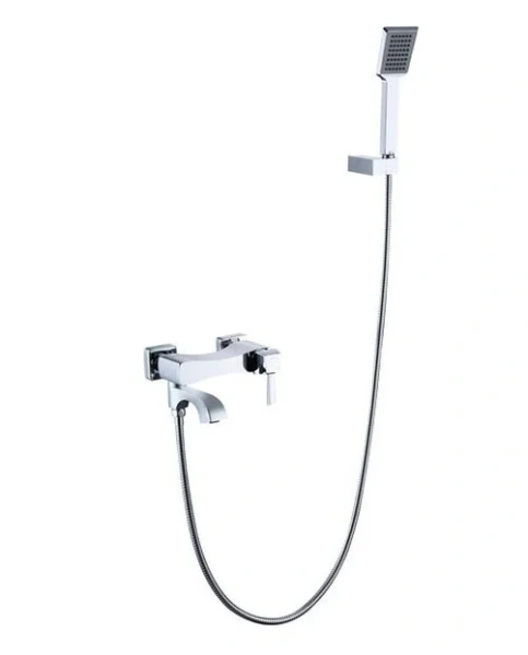 Смеситель Caprigo Diamante, 50-010-crm, для ванны и душа, с душевым гарнитуром, хром - фото 1