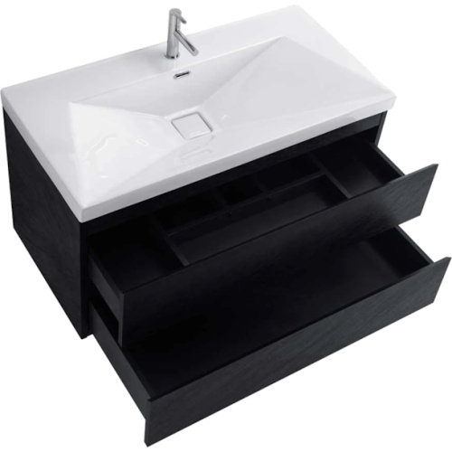 Тумба под раковину подвесная Cezares Molveno 100 см черная, 100 см - фото 6