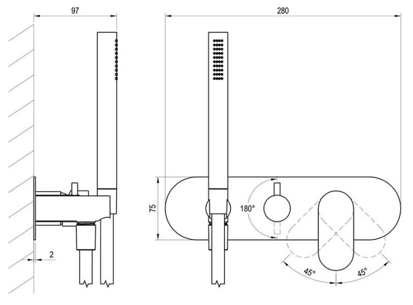 Смеситель для душа Ravak Eleganta X070 с душевой лейкой - фото 2
