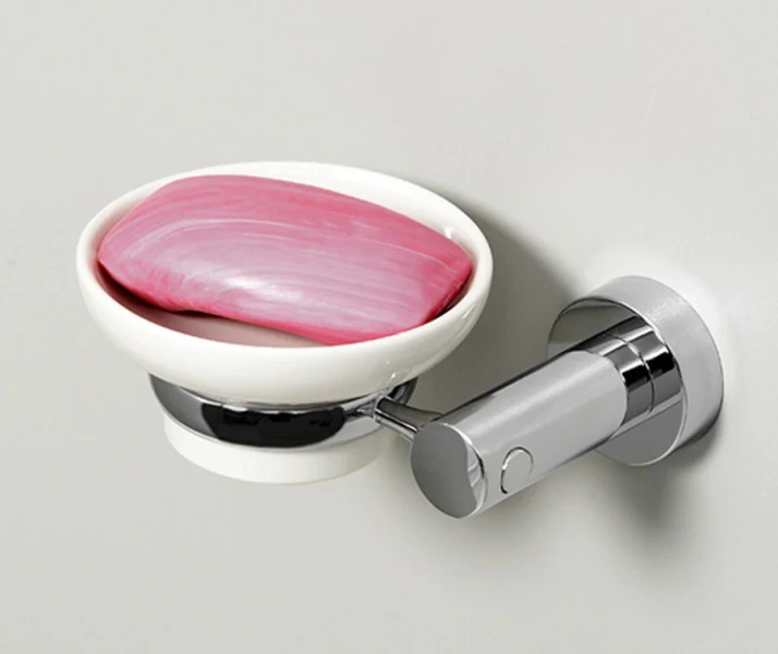 Мыльница WasserKRAFT хром/белая - фото 3