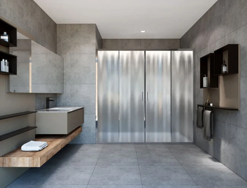 Душевая дверь в нишу Vincea Garda 200 см стекло шиншилла, хром - фото 3