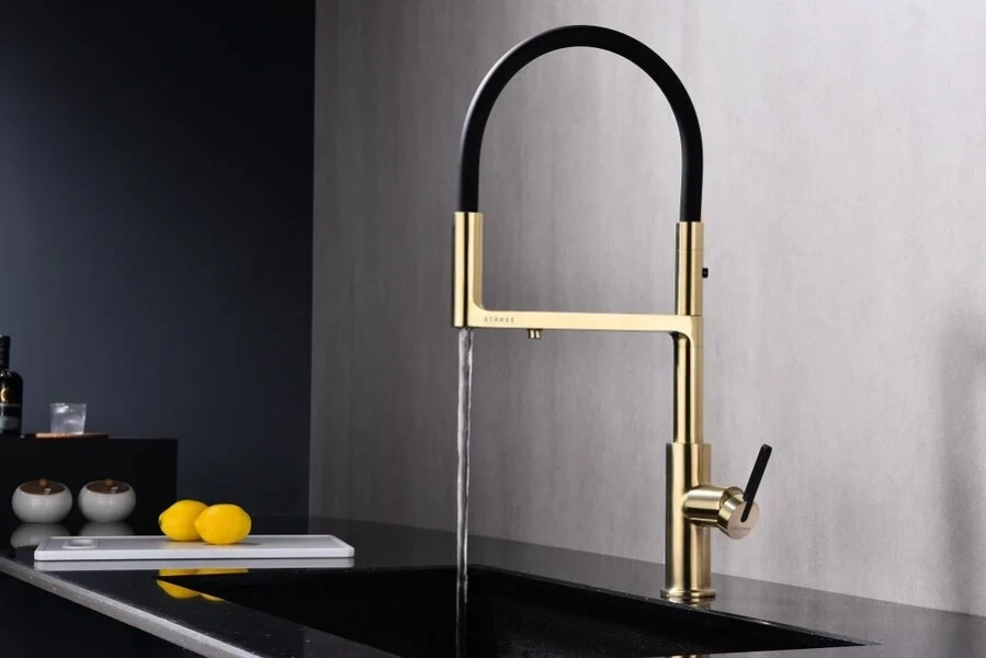 Смеситель для питьевой воды Paulmark Tornado светлое брашированное золото, современные, hi-tech - фото 3