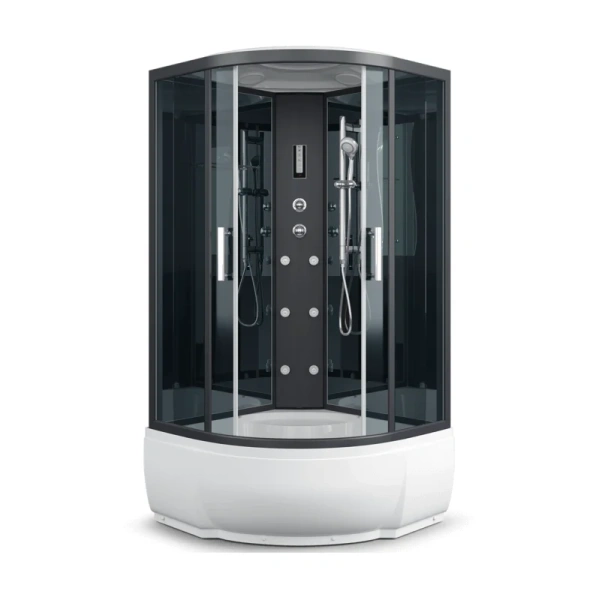 Душевая кабина Erlit Eclipse 100x100 см зеркальная задняя стенка - фото 1