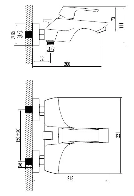 Смеситель для ванны Lemark Unit LM4502C - фото 2