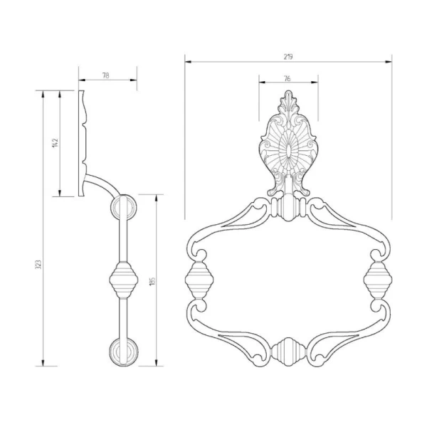Полотенцедержатель Migliore Elisabetta 170 кольцо, классические, ретро, декорированные - фото 2