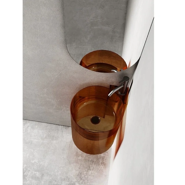 Раковина Abber Kristall 42 см коричневая, круглой формы - фото 5