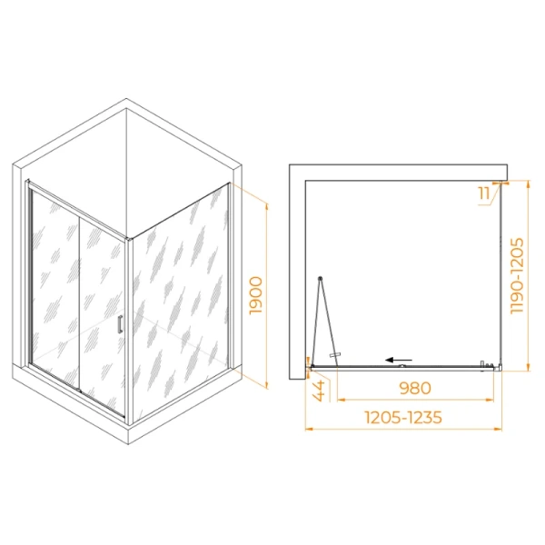 Душевой уголок RGW Passage PA-132 060813222-1 120х120 см квадратный - фото 4