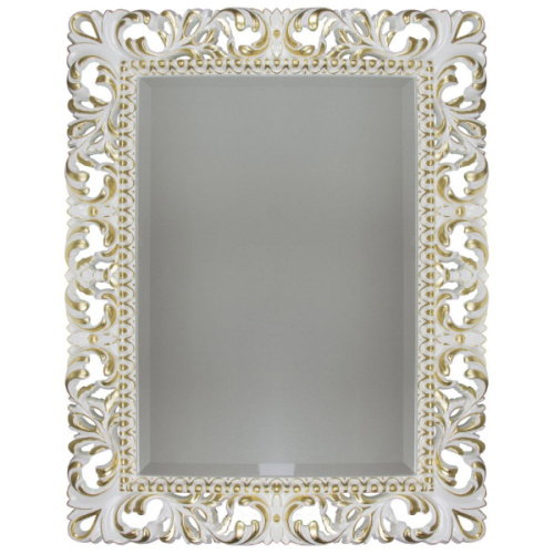 Зеркало прямоугольное с фацетом, цвет белый глянец с золотом, Tessoro Isabella 75 - фото 9