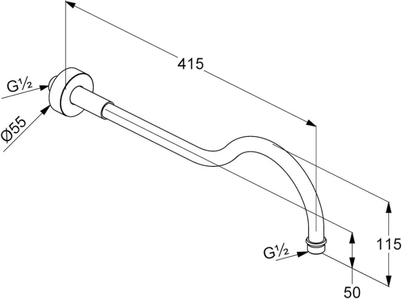 Кронштейн для верхнего душа Kludi 1926 27514 латунь - фото 2