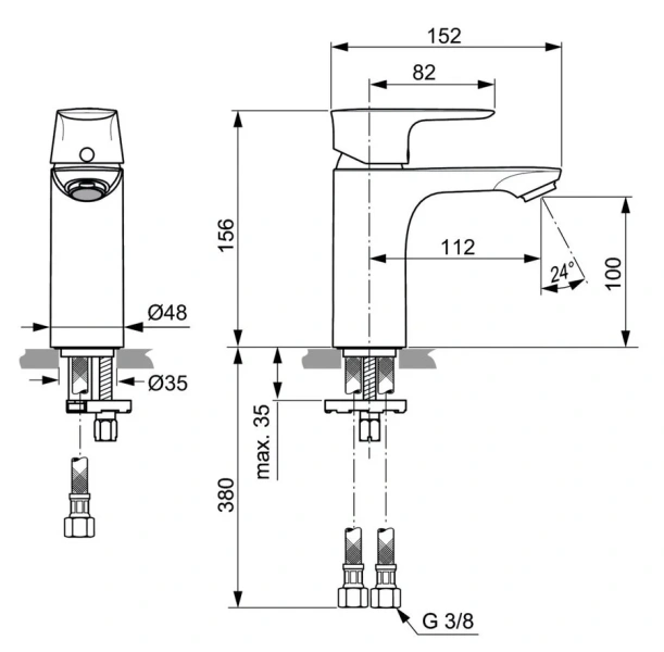 Смеситель для раковины Ideal Standard Connect Air хром - фото 2