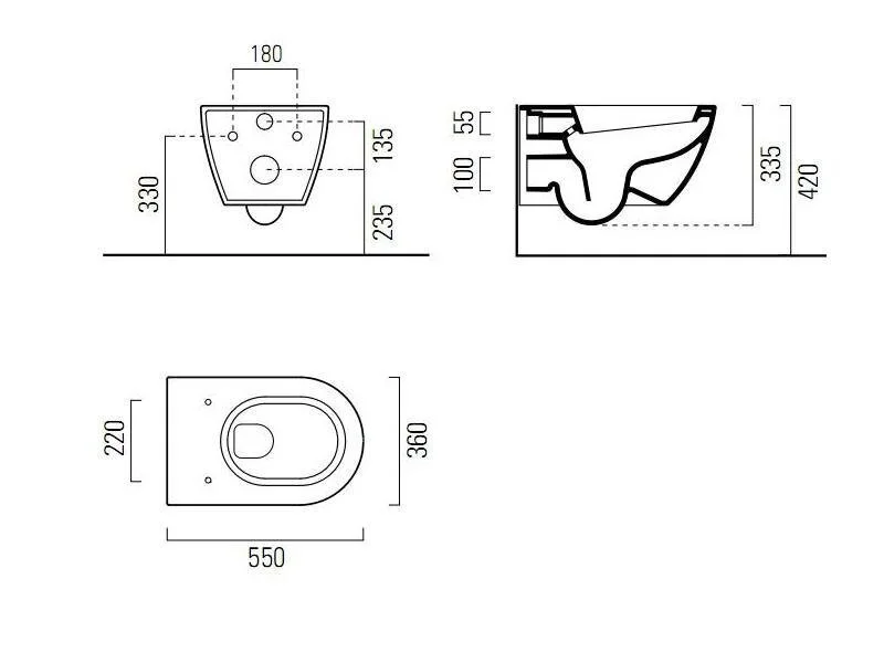 Унитаз подвесной, цвет белый глянцевый, GSI Pura, фарфор, керамика - фото 3