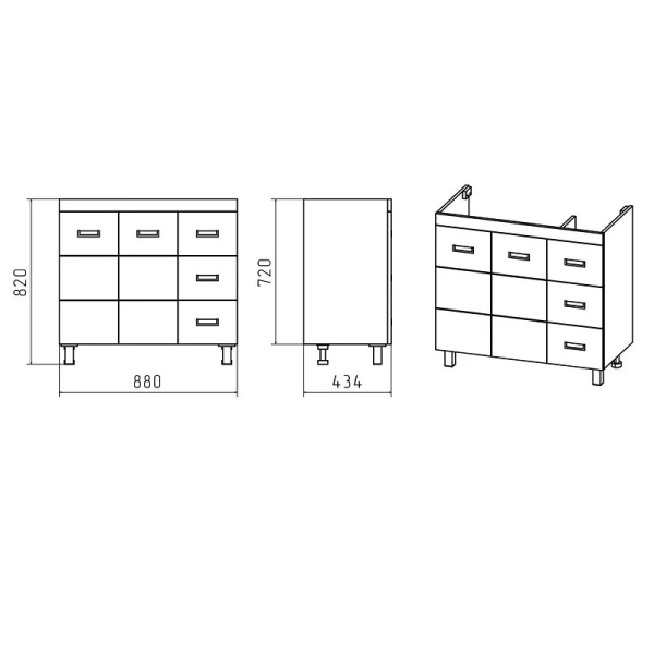 Мебель для ванной Misty Селена 90, по запросу, нет в наличии - фото 2