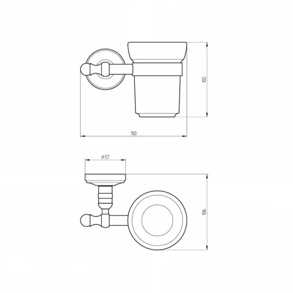 Стакан для ванной Migliore Mirella бронза, классические, ретро, декорированные - фото 2