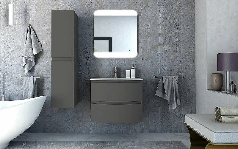 Тумба с раковиной подвесная Cezares Vague 54905 104 см Grigio Talpa Opaco - фото 4