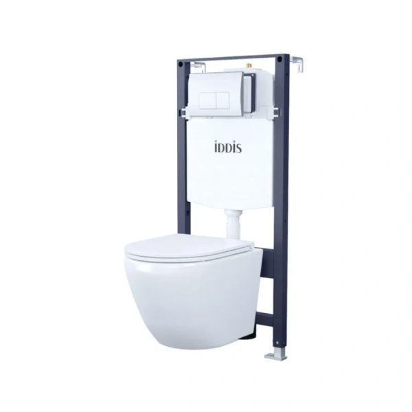 Унитаз с инсталляцией IDDIS Basic клавиша смыва хром - фото 1