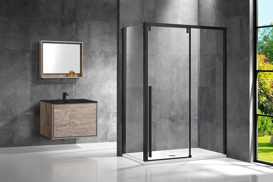 Душевой уголок Vincea Lugano 120x100 см черный, современные, hi-tech - фото 3