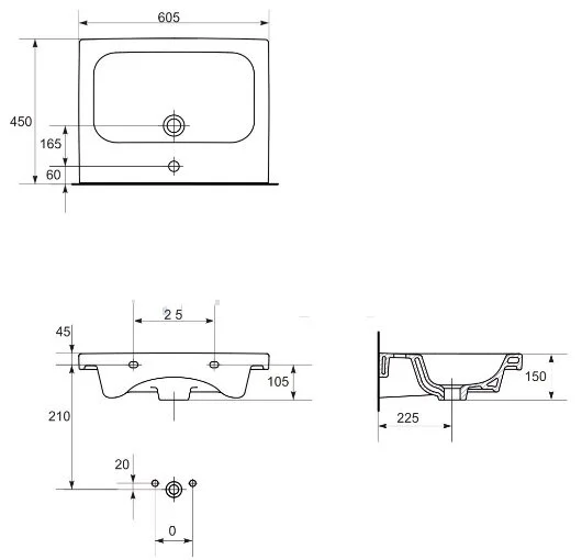 Раковина керамическая, Cersanit COLOUR S-UM-COL60/1-w 60.5х45 см, современные, hi-tech - фото 2
